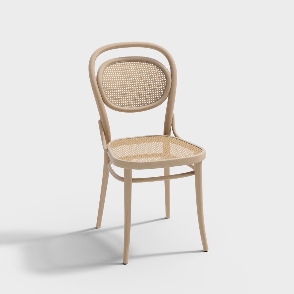 Elegant Low-Poly Chair 3D Model – Retro-Modern Wood Design