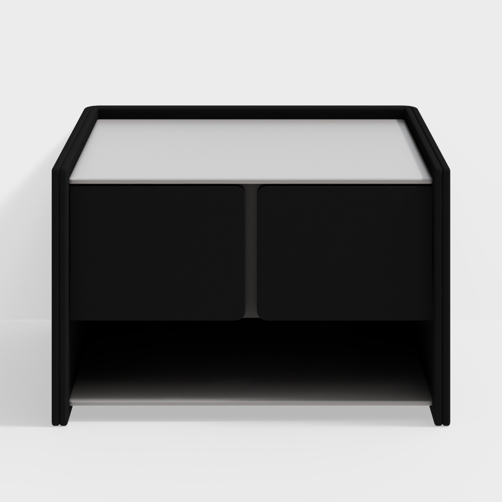 Modern minimalist black bedside table