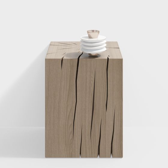 Cracked Wood Table 3D model for Interior Design