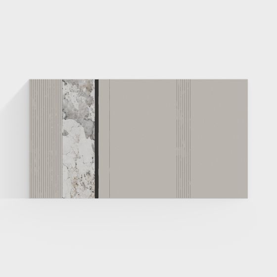 Modern Minimalist Background Wall 3D Model in Gray