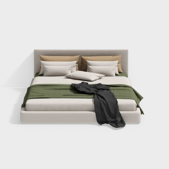 Modern Minimalist Bed 3D model
