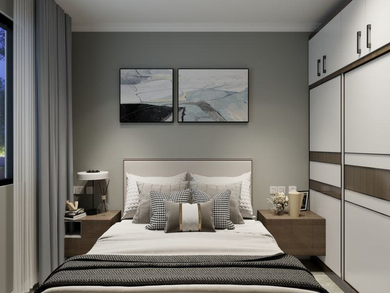 Modern Gray Bedroom with Elegant Design