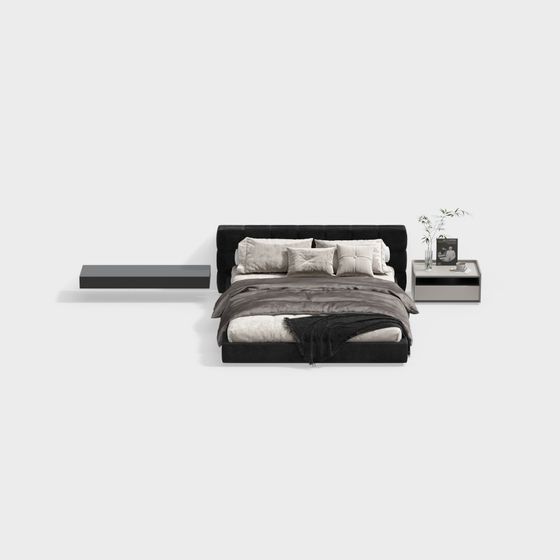 モダンダブルベッドコンビネーション