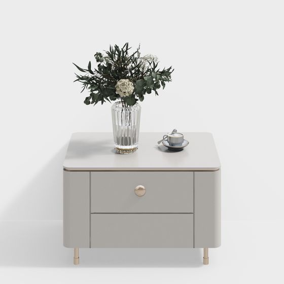 Low-Polygon Modern Nightstand 3D model