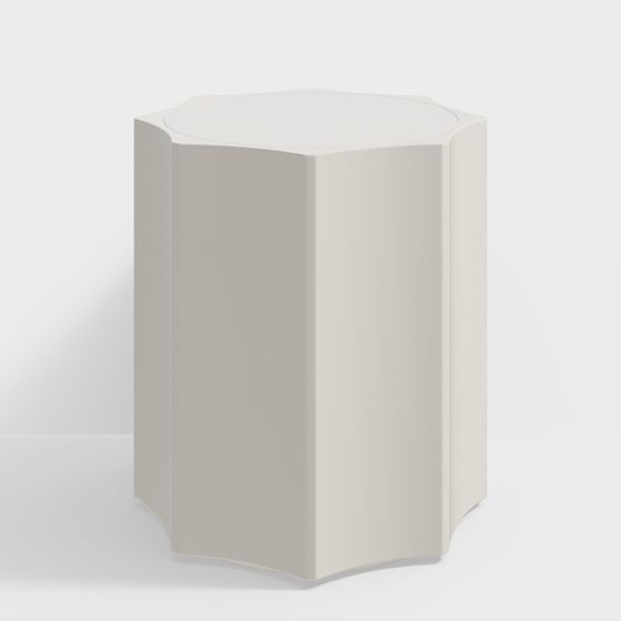 Elegant Geometric Stool 3D model for Creative Spaces