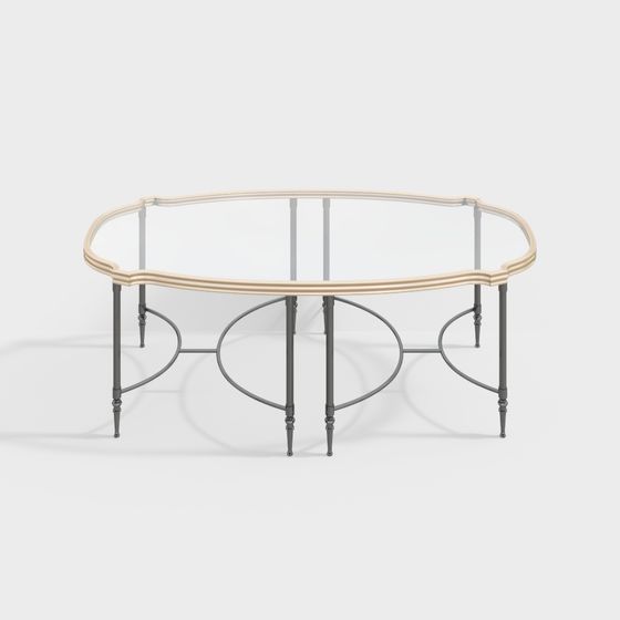 Stylish Oval Coffee Table 3D model for Modern Interiors