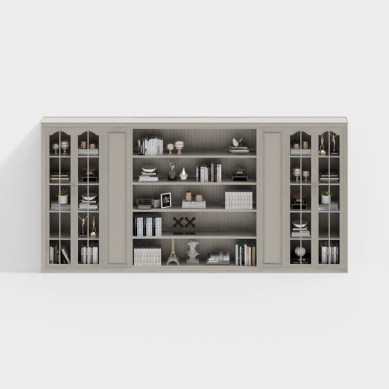 Elegant Low-Poly Bookshelf 3D Model