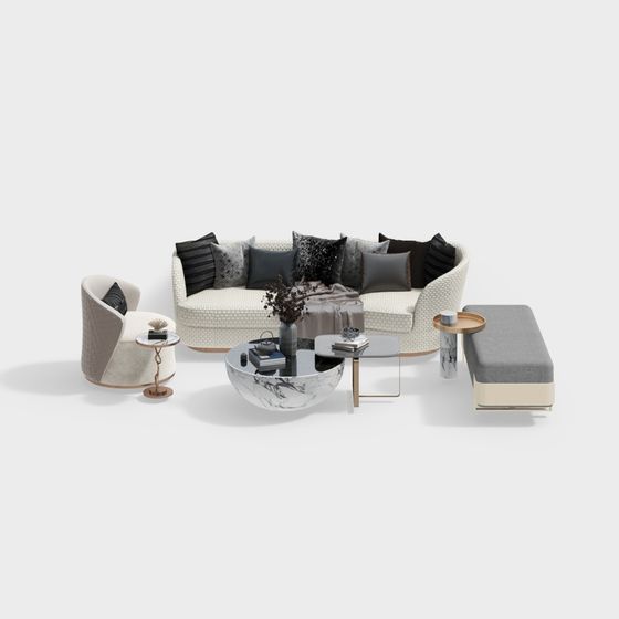 Urban Living Room Set 3D Model