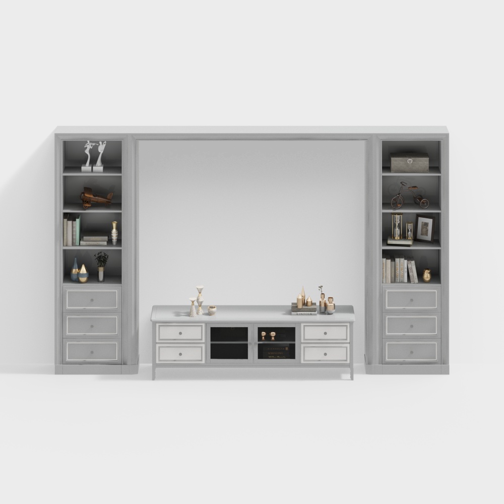 Combinación de gabinete de TV y librería Jianou 64