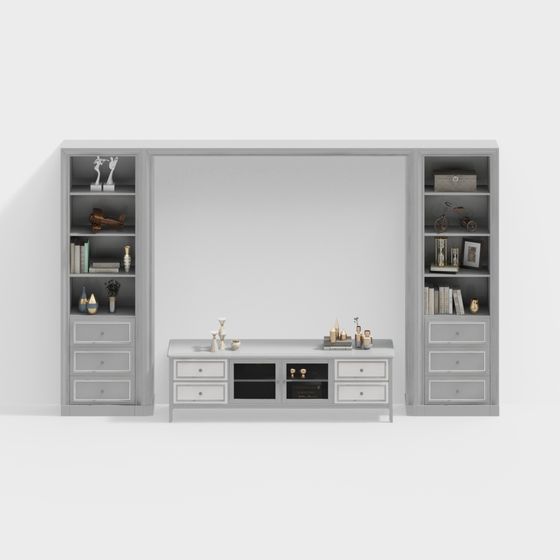 Combinación de gabinete de TV y librería Jianou 64