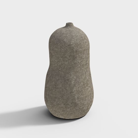 Concrete Bottle 3D Model - Modern Art Design