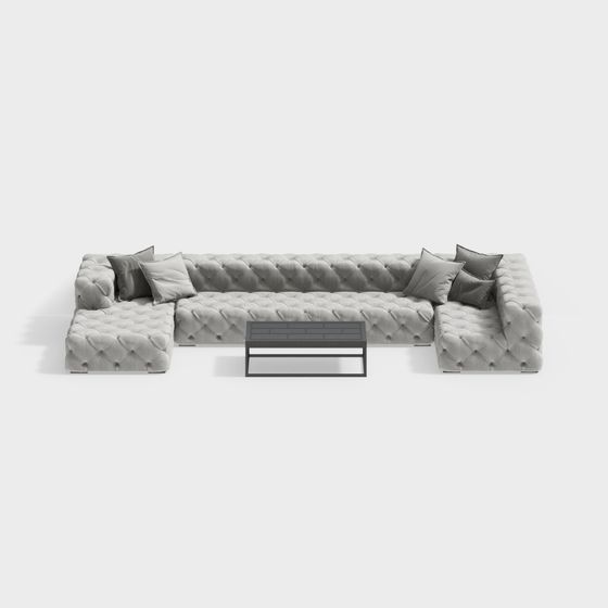 Stylish Gray Polygon Sofa 3D Model for Modern Interiors