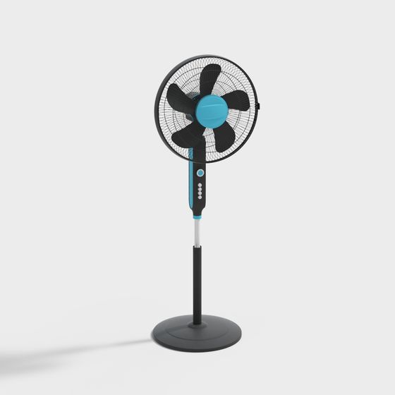Stylish Low-Poly Floor Fan 3D model for Modern Interiors