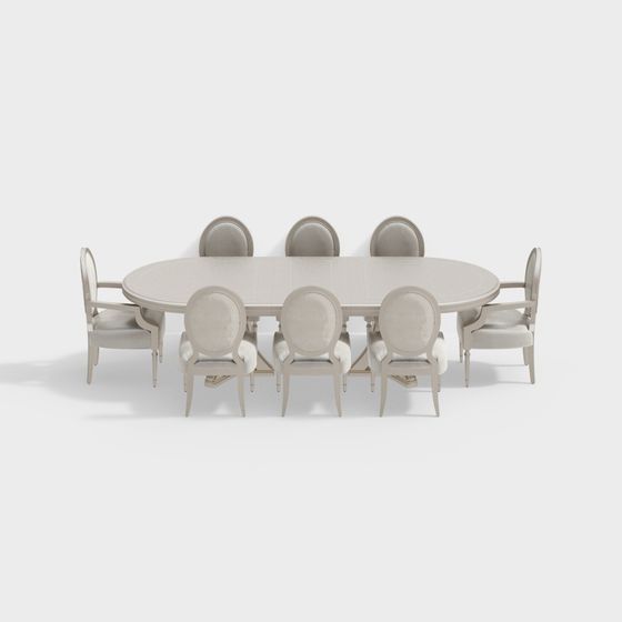 Elegant Dining Table and Chair Set 3D model