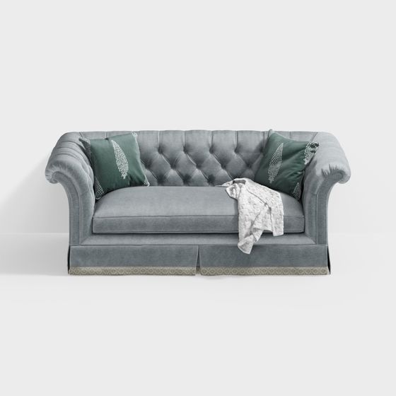 Elegant Low-Poly Sofa 3D model for Modern Interiors