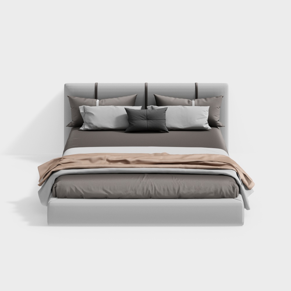 Modern minimalist bedroom double bed