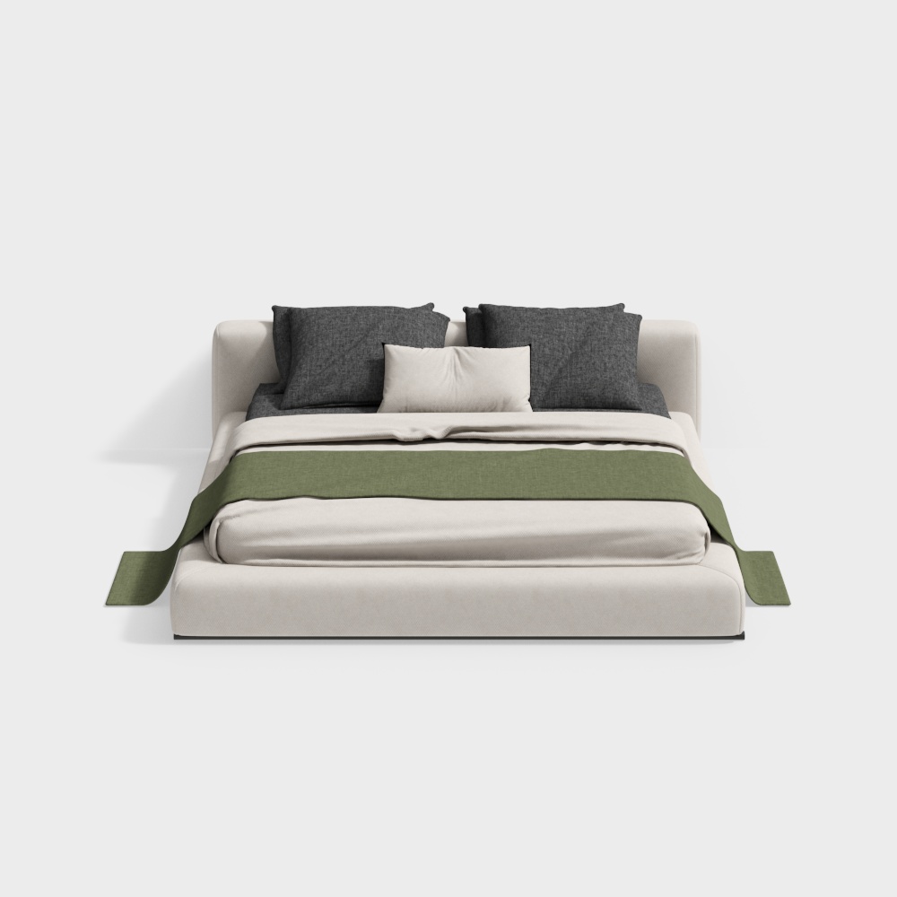 Cama doble de estilo moderno