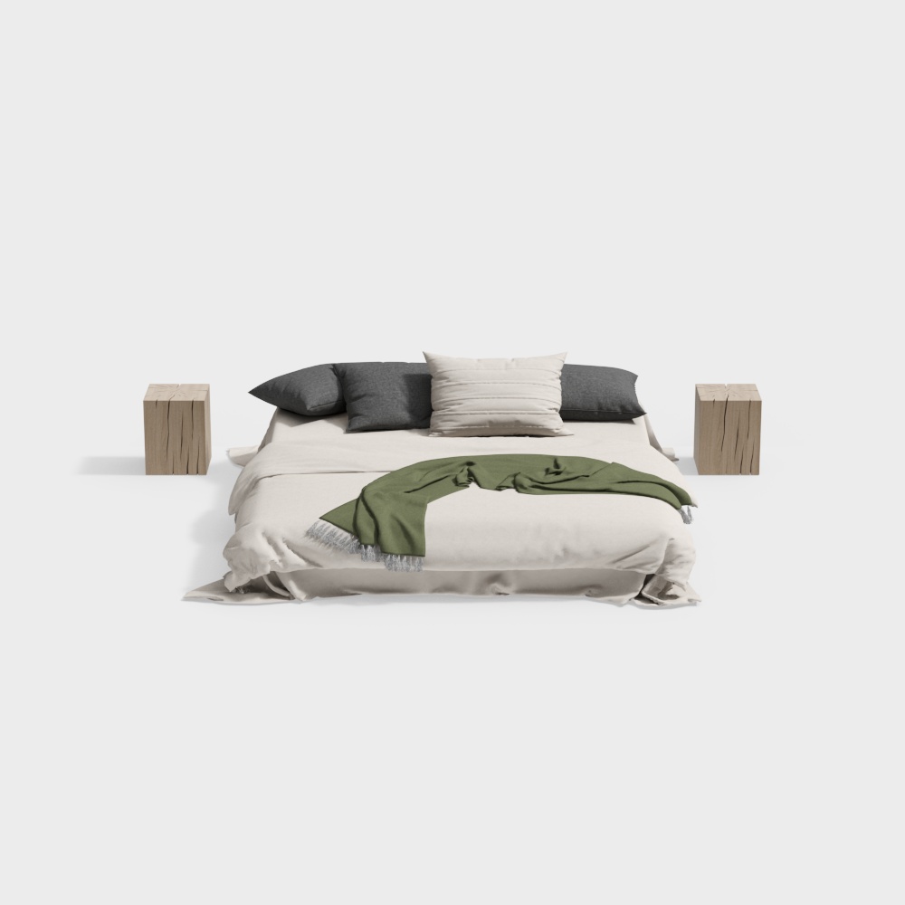 モダンミニマリストダブルベッドコンビネーション