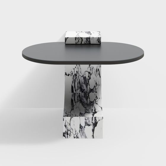 Minimalist Marble Round Table 3D model