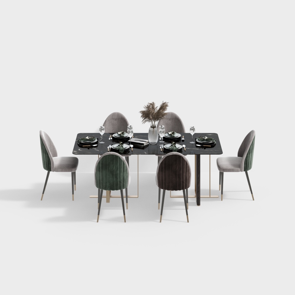 Modern light luxury dining table and chair combination