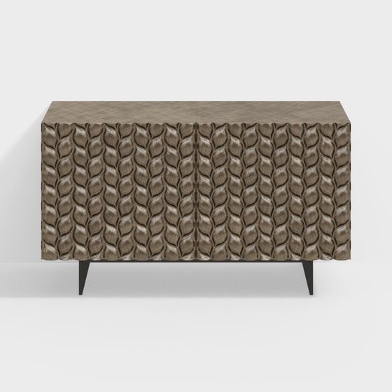 Wave-Textured Storage Cabinet 3D model