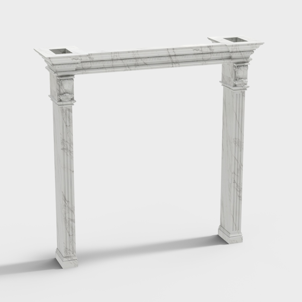 Simple European light luxury living room Roman columns