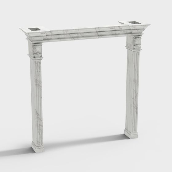 Stunning Marble Fireplace Mantel 3D model