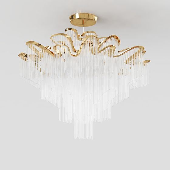 Elegant Crystal Chandelier 3D model