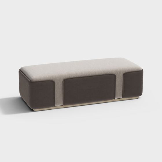 Sofa Stool 3D Model in Brown
