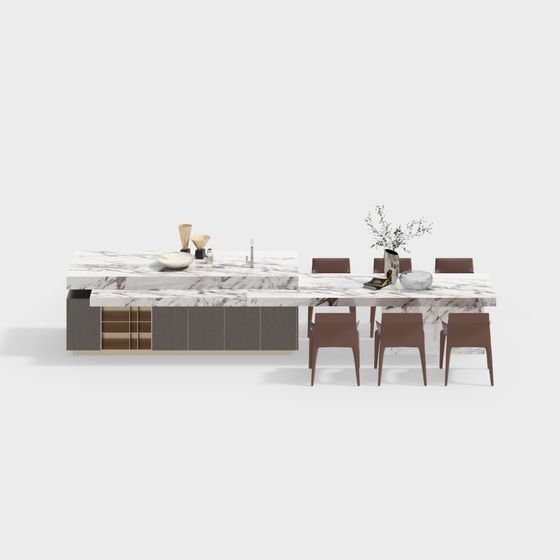 Urban Living Room Dining Table 3D model