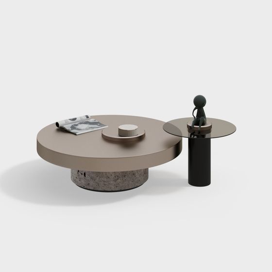 Concrete Round Table 3D model