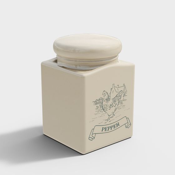 Rustic 'Pepper' Spice Jar 3D model for Creative Projects