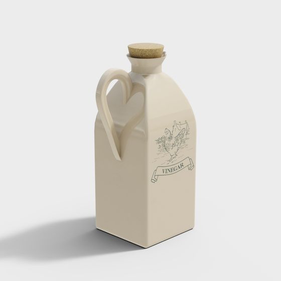 Vintage Vinegar Bottle 3D model