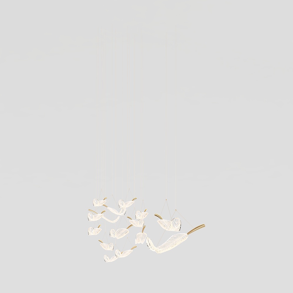 Elegant Butterfly Pendant Light 3D Model