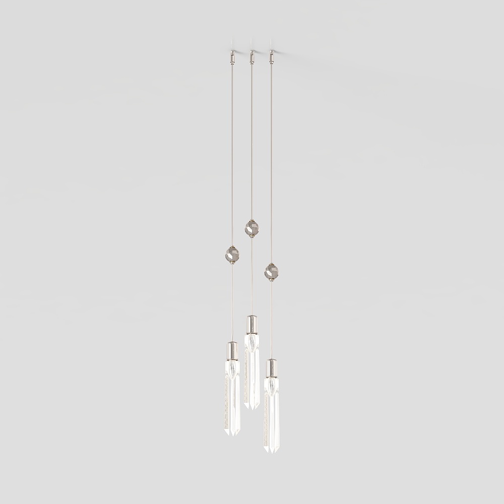 Crystal Flow Pendant Light 3D Model – Elegant Glass Design