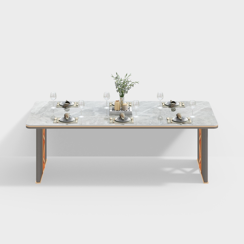 Modern light luxury marble dining table