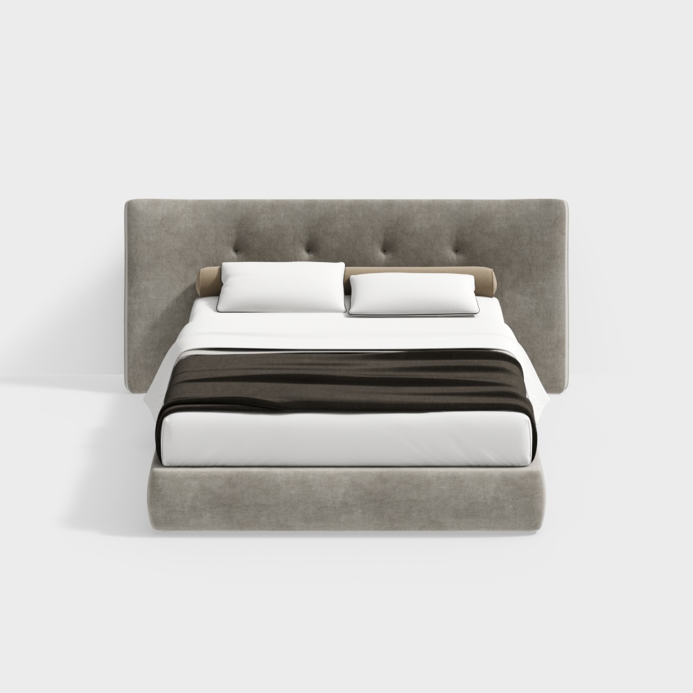 Modern minimalist bedroom double bed