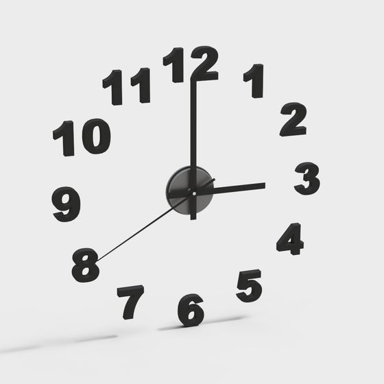 Minimalist Clock Face 3D Model for Creative Projects