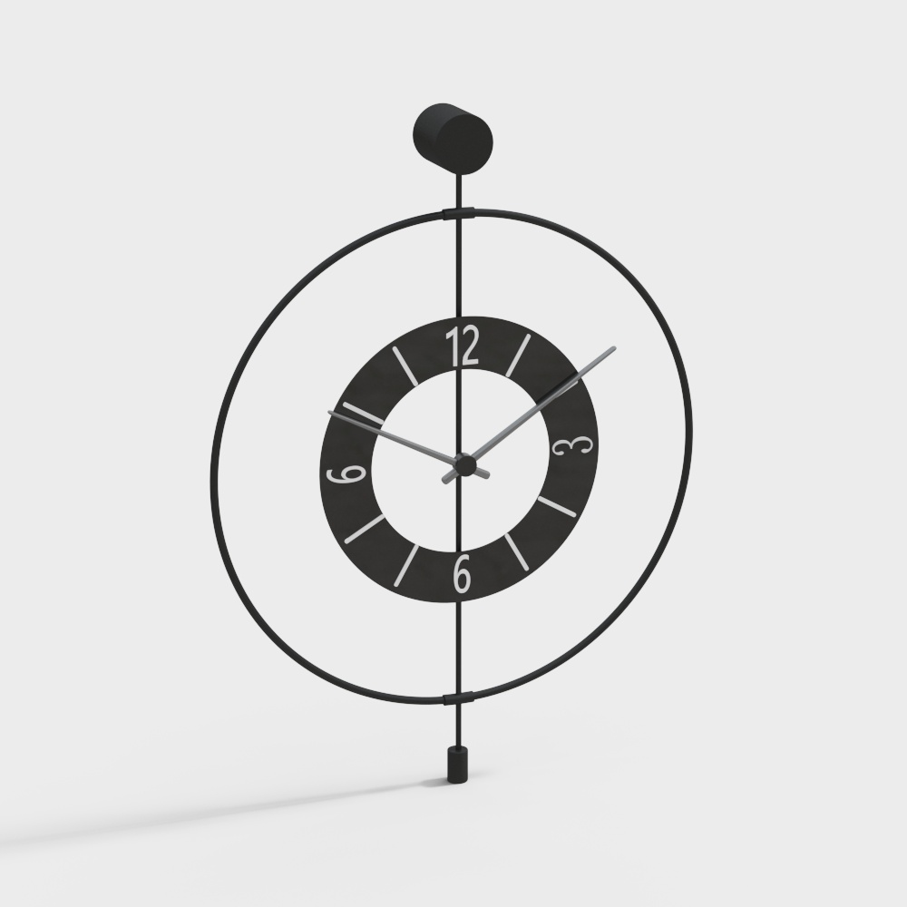 Elegant Low-Poly Wall Clock 3D model