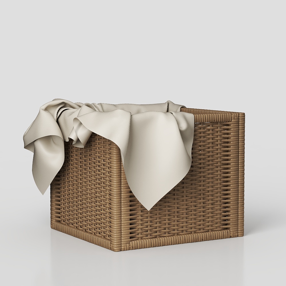 Modern minimalist bedroom dirty clothes basket