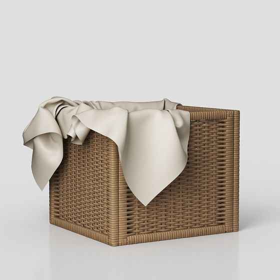 Rustic Woven Basket 3D model for Modern Homes