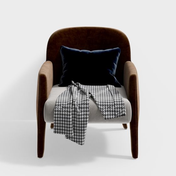 Comfortable Velvet Armchair 3D model