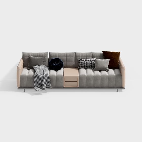 Elegant Low-Poly Sofa 3D model