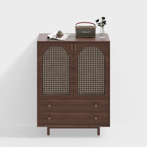 侘び寂びスタイル 中世のサイドキャビネット リビングルーム用