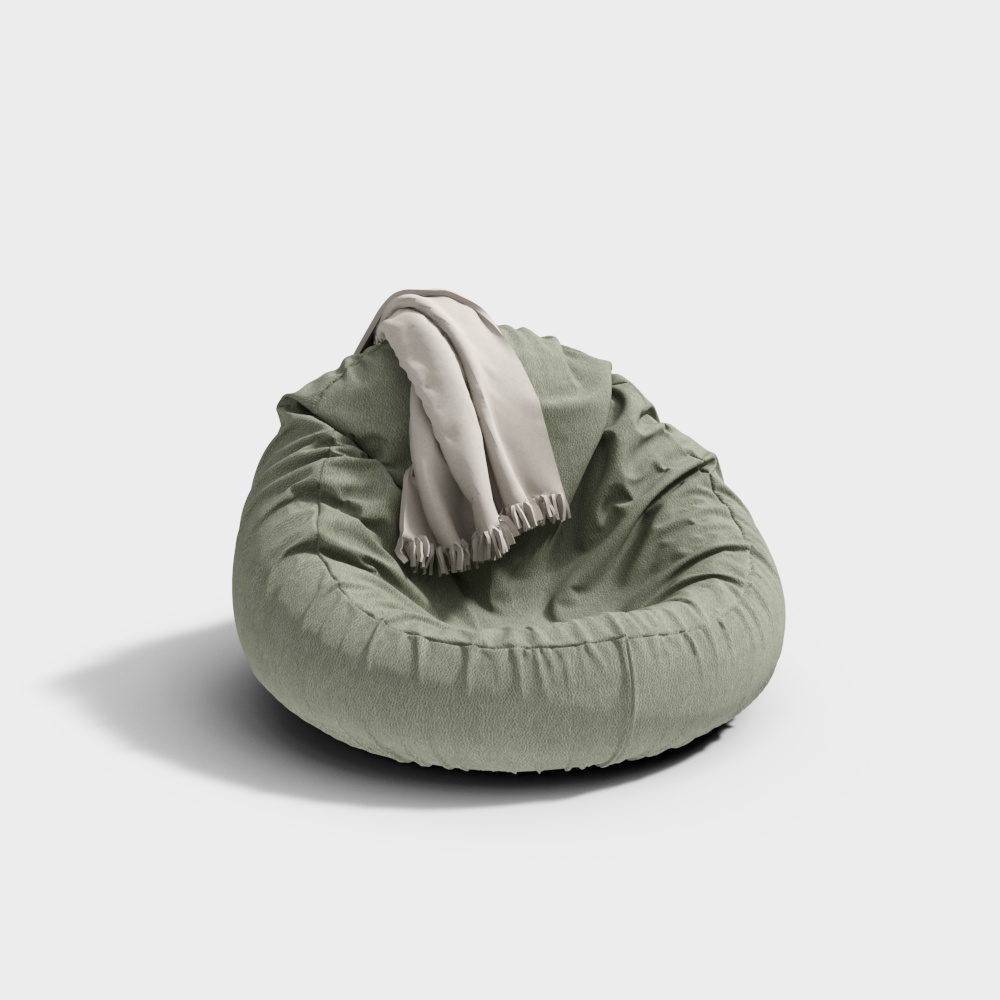 Modern green beanbag