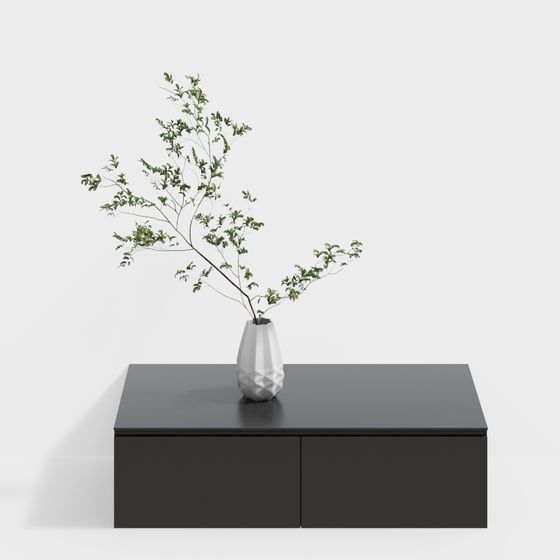 Minimalist Vase with Greenery 3D model