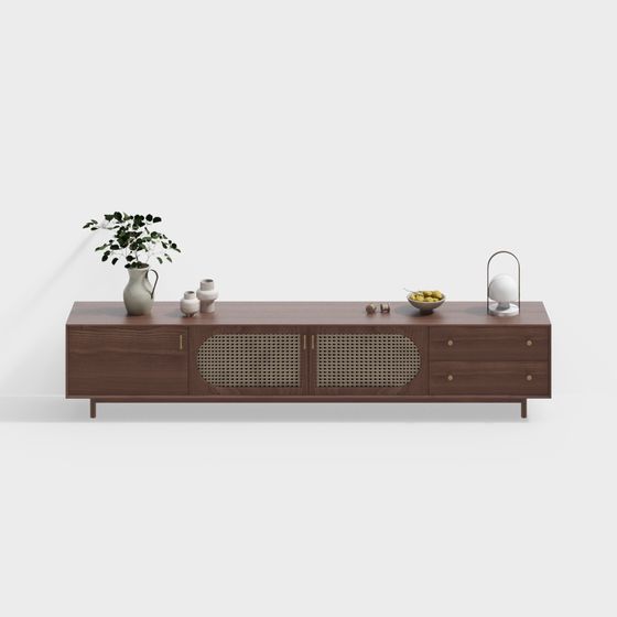 Stunning Low-Polygon TV Cabinet 3D model