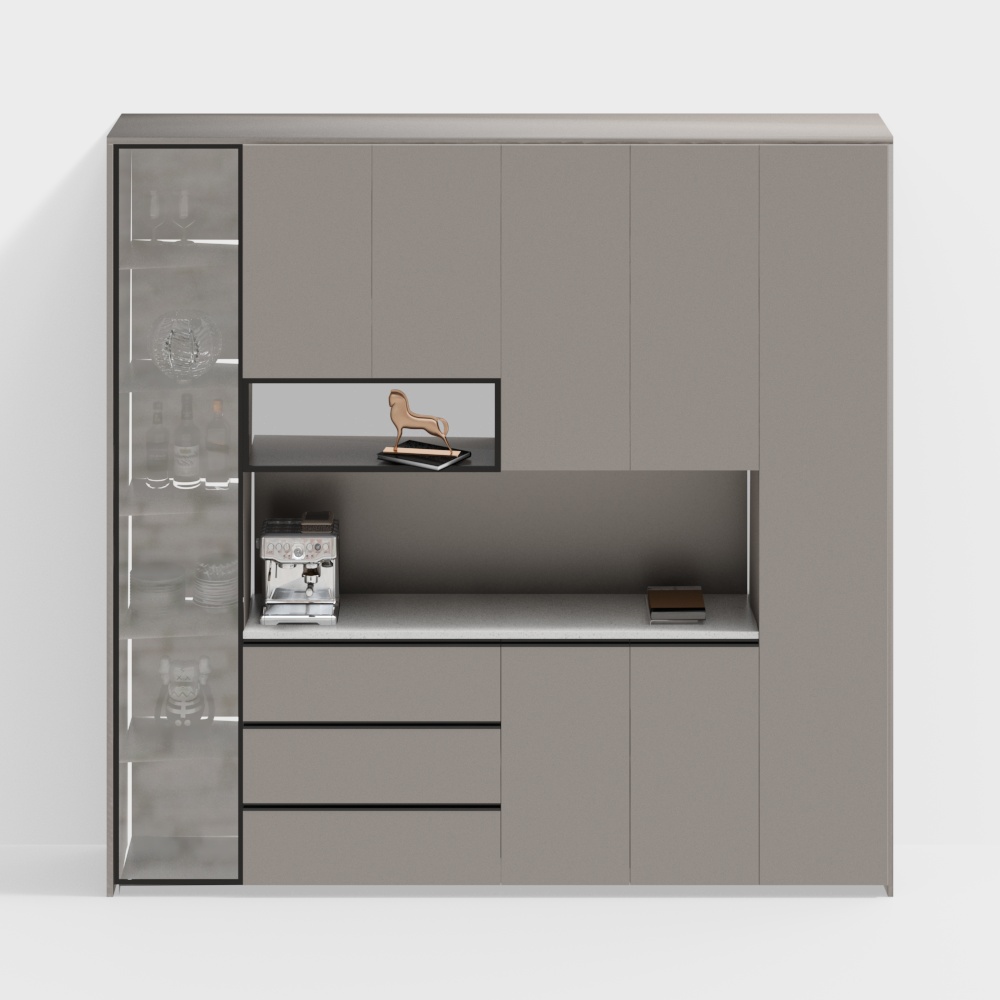 Urban Living Room Bar Cabinet 3D model