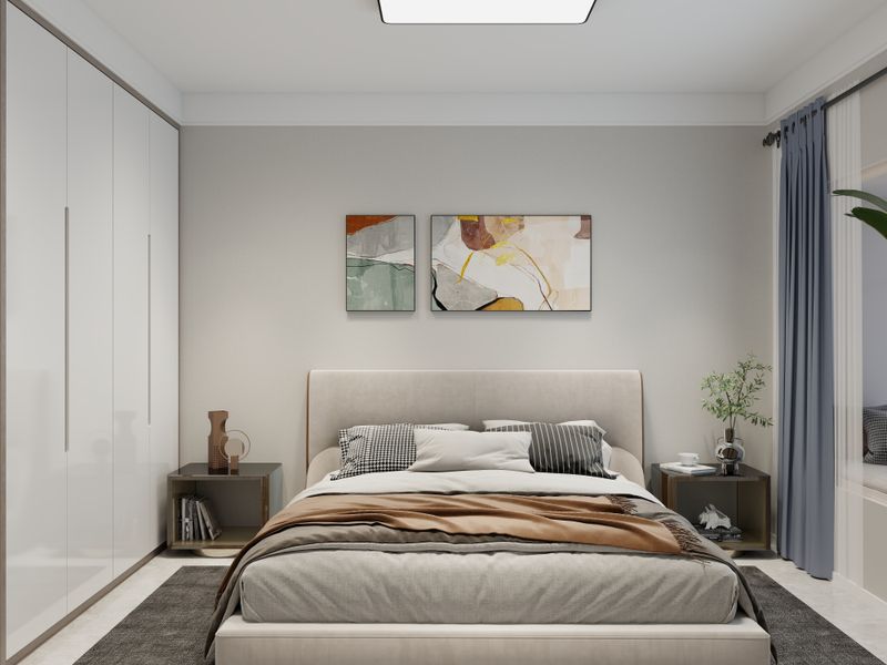 Contemporary Gray Bedroom with Elegant Design