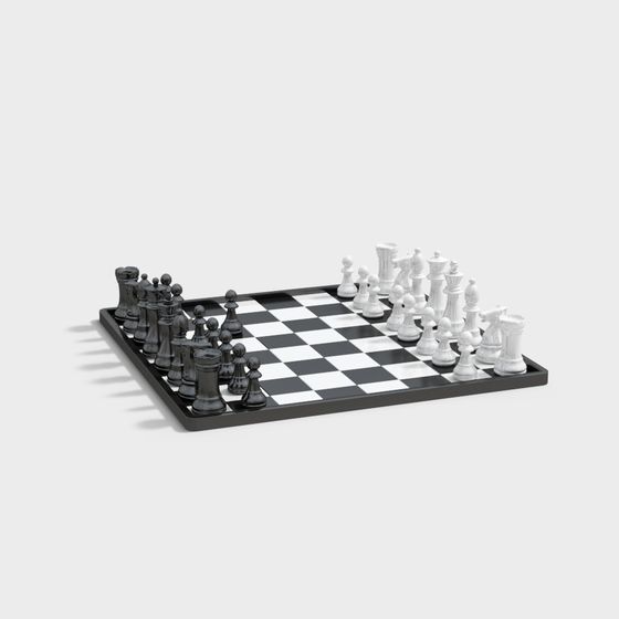 Classic Chess Set 3D Model for Creative Projects